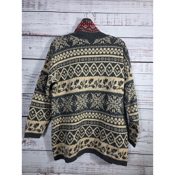 VTG 80s Workable Seperate Fair Isle Nordic Snowflake Sweater Womens - Picture 2 of 7